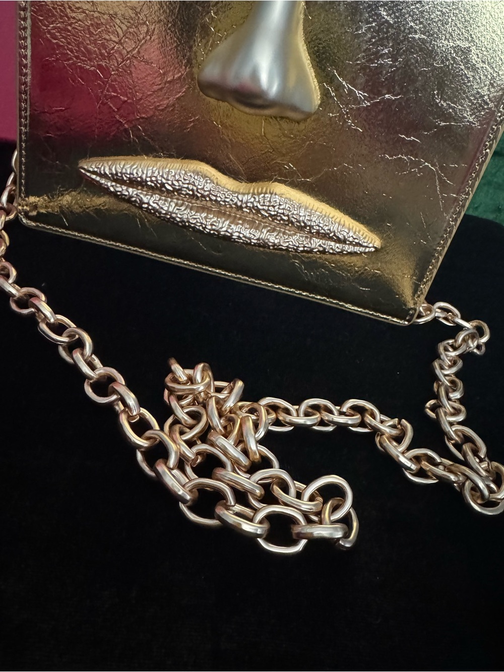 Schiaparelli Inspired Gold Face Anatomy Accent Structured bag - Picture 12 of 13
